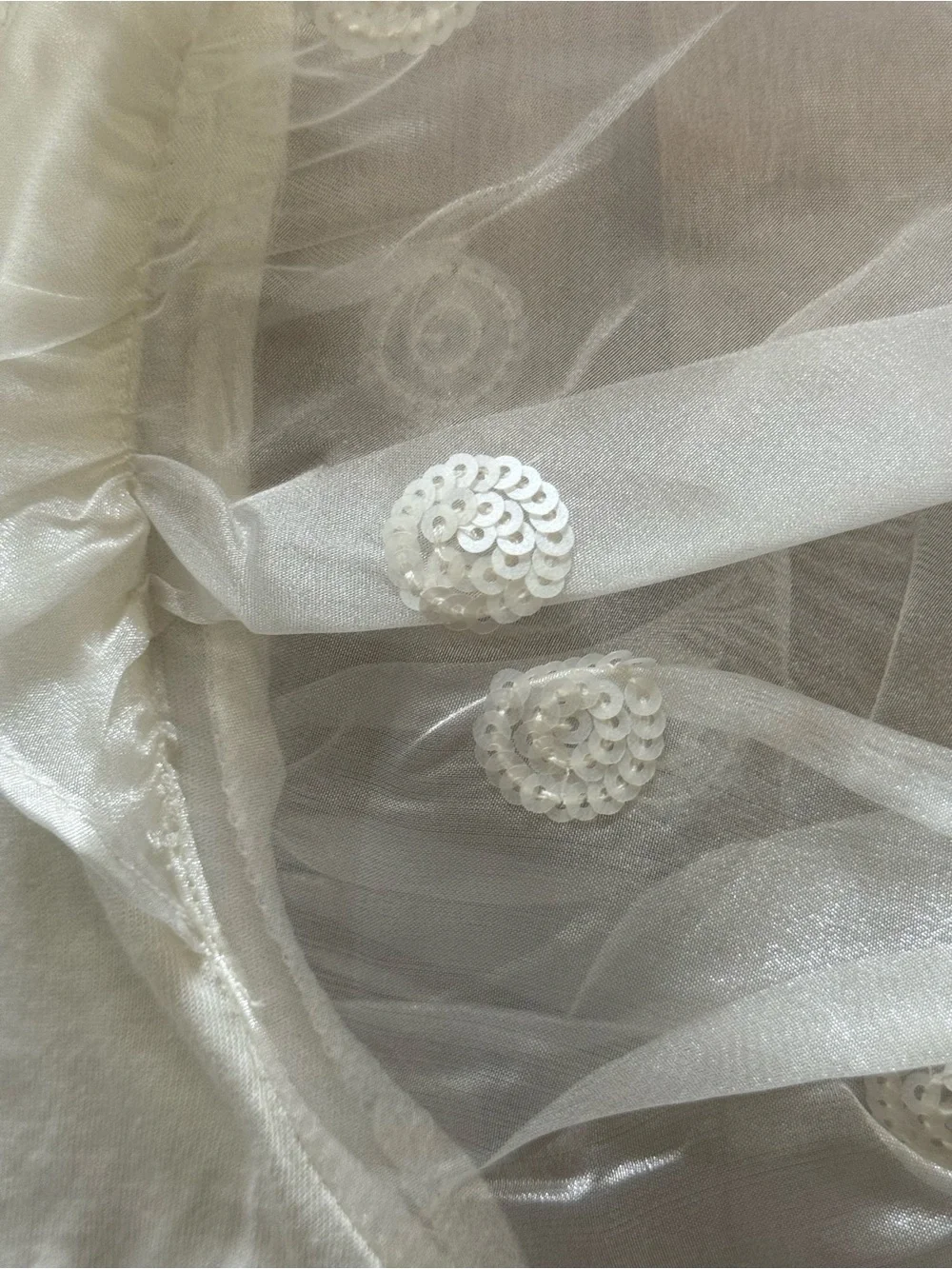 Crewcuts White Puff-Sleeve Tee with Embroidered Dots - Picture 7 of 8